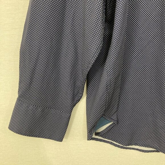New CON.STRUCT Slim Fit XXL Blue Polka Dot Long Sleeve Button Down Preppy - Picture 5 of 10